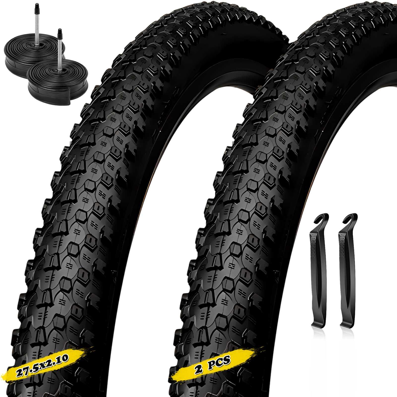 Amazon | 27.5 2.10 タイヤ 2本セット チューブ 仏式 耐パンク 27.5x2